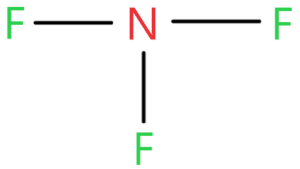 Connect nitrogen and fluorine with single bond in NF3