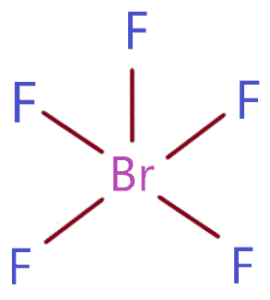 connect bromine with 5 fluorine atom in brf5 molecule