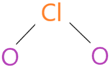 Connect outer atom to central atom in ClO2- molecule