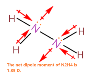 Dipole moment and polarity of N2H4 