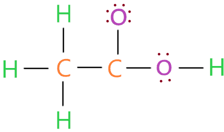 completing octet of surrounding atoms in ch3cooh