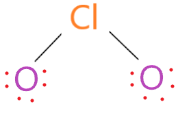 completing octet of outer atoms in ClO2- molecule