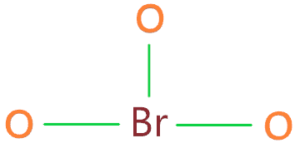 Connect oxygen to bromine atom in BrO3- molecule