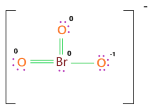 Bromate ion (BrO3-) lewis structure