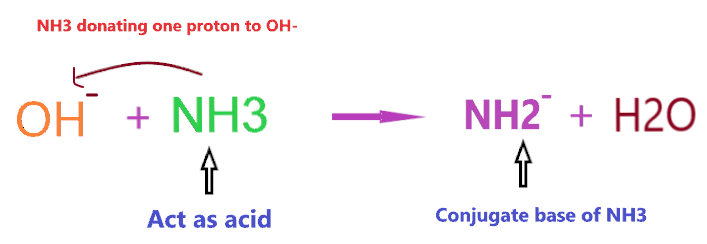 Is (ammonia) NH3 also act as acid?