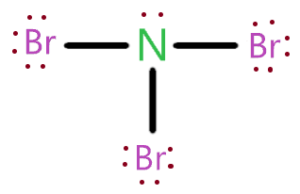 nitrogen tribromide (NBr3) lewis structure