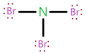 place remaining valence electron in outer atom of nbr3