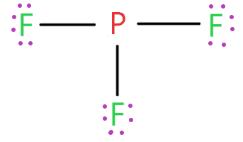 place remaining valence electron in pf3