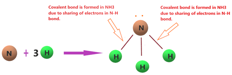 Why covalent bond is formed in NH3 (ammonia)