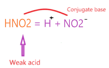 conjugate base of hno2