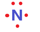 nitrogen electron dot diagram or lewis structure