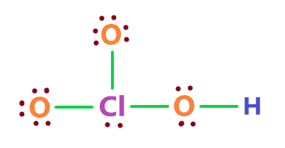 complete central atom octet of hclo3 molecule