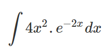 tabular integration by parts of 4x2.e-2x