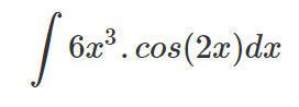 tabular integration of cos2x.6x3