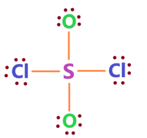 completing octet of outer atoms in SO2Cl2 molecule