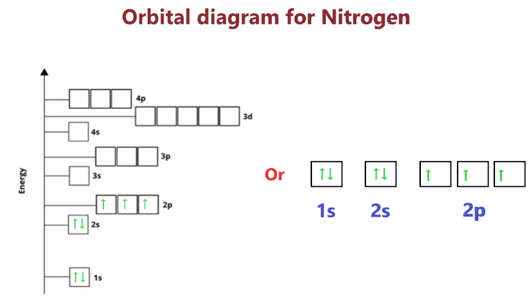 How to calculate orbital diagram for Nitrogen