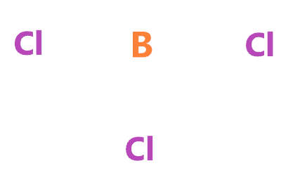 least electronegative atom in BCl3