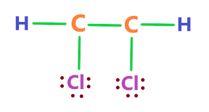 completing octet of outer atoms in C2H2Cl2