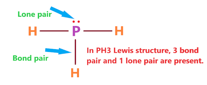 bond pair and lone pair in PH3 Lewis structure