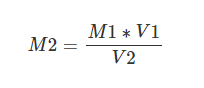 final molarity formula in M1V1=M2V2