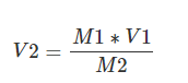 final volume formula in M1V1=M2V2
