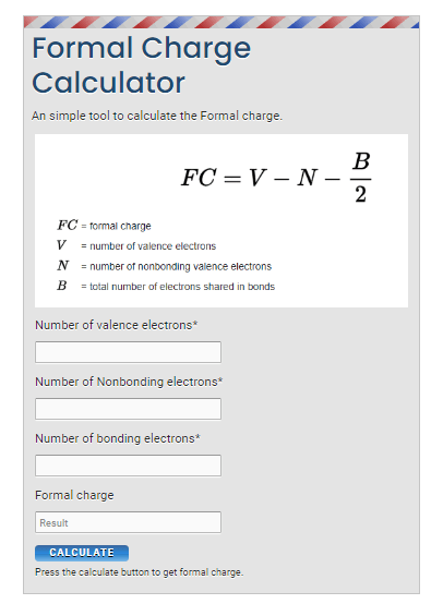 Formal charge calculator