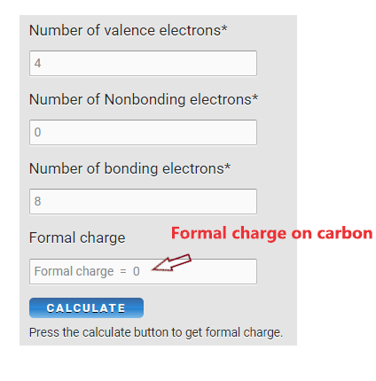 formal charge on carbon atom in CO2 molecule