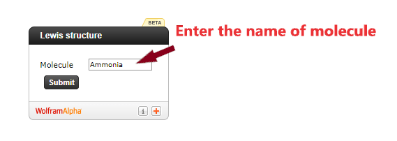 step 1 for using Lewis structure calculator