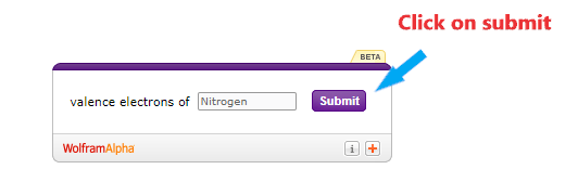 step 2 for using valence electron calculator