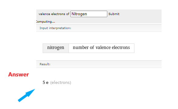 step 3 for using valence electron calculator