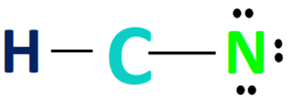 complete the octet of atom in hcn