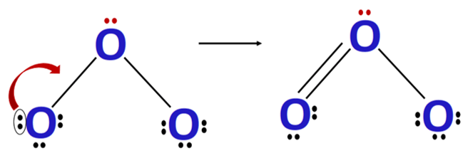 convert covalent bond to complete octet in o3 lewis structure