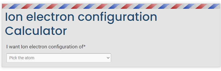 ion electron configuration calculator