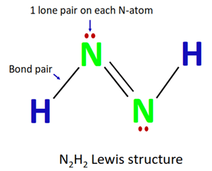 lone pair and bond pair in n2h2 lewis structure