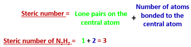 steric number for n2h2 hybridization