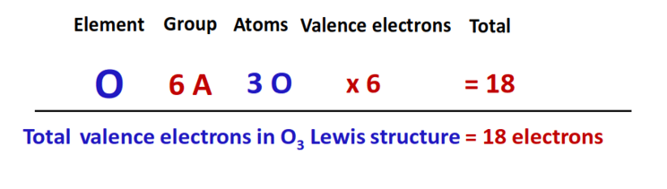 valence electrons in o3 lewis structure