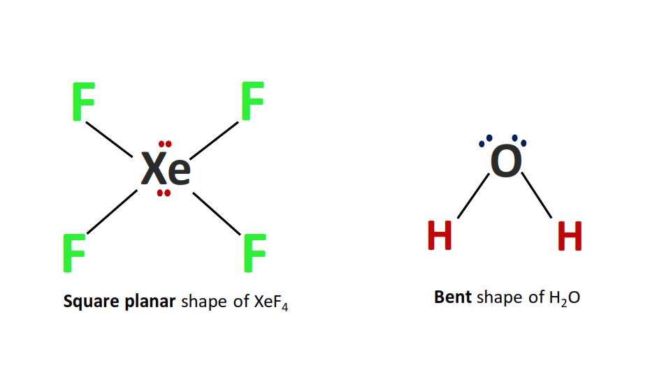 What is the shape or geometry of H2O and XeF4