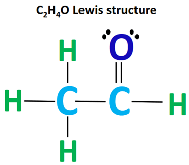 acetaldehyde (c2h4o) lewis structure