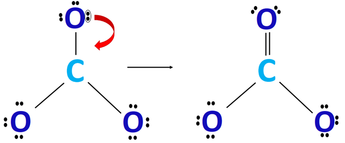 complete the octet of central atom in co32-