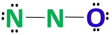 complete the octet of outer atom in n2o