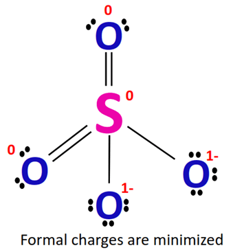formal charge in so42- lewis structure