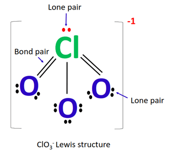 lone pair and bond pair in clo3- lewis structure