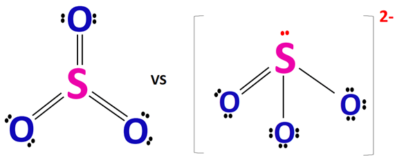 so3 vs so32- lewis structure