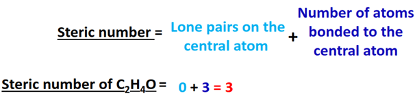 steric number for c2h4o hybridization