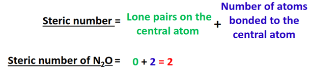 steric number for n2o hybridization