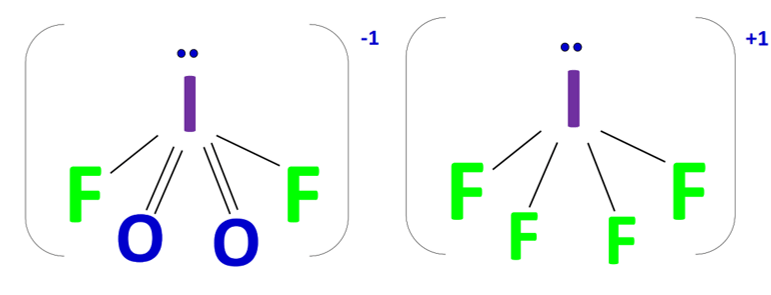 AX4E1 type molecule examples