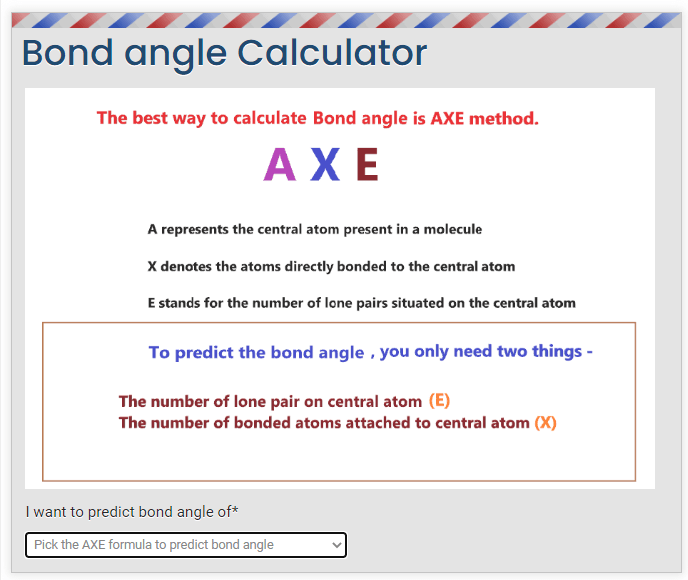 bond angle calculator