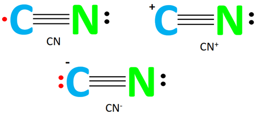 cn, cn+, cn- lewis structure