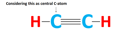 consider carbon as central atom in c2h2 lewis structure