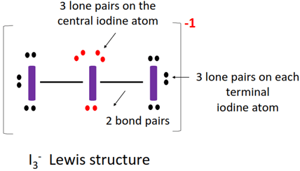 lone pair and bond pair in I3- lewis structure